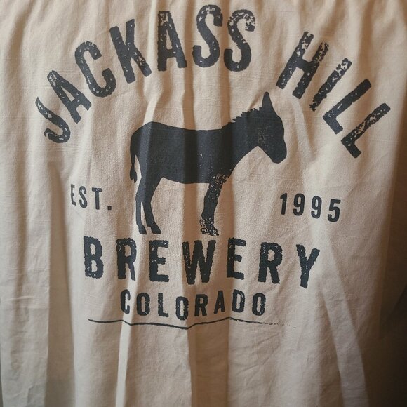 Men's Techstyles S/S button front shirt Jackass Hill Brewery - L - Beige color - Picture 7 of 10